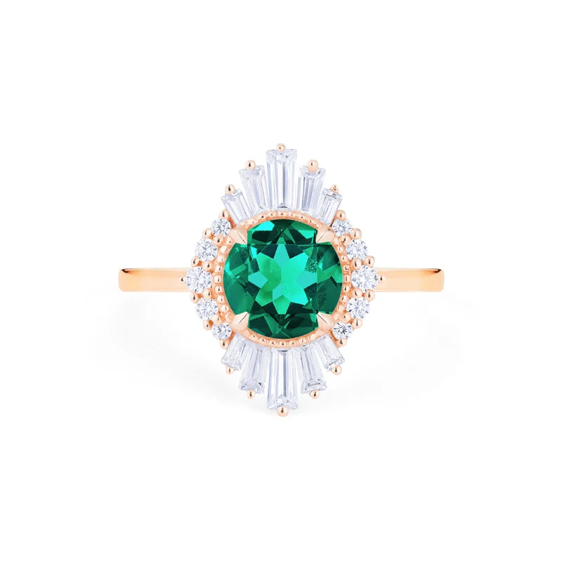 [Georgiana] Vintage Deco Duchess Ring in Lab Emerald