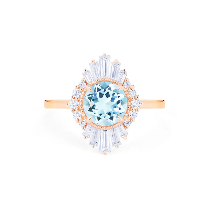 [Georgiana] Vintage Deco Duchess Ring in Aquamarine