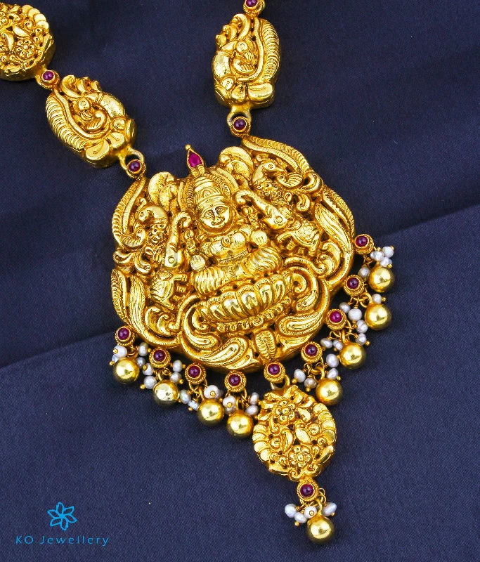 The Krupa Silver Lakshmi Nakkasi Necklace