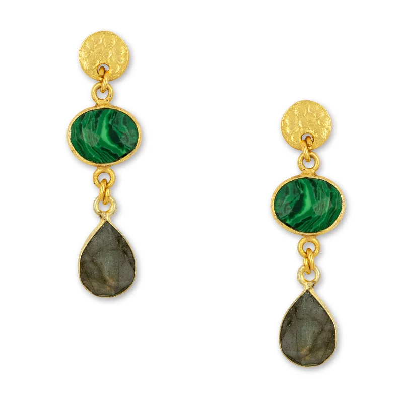 Sia Earrings Green & Grey