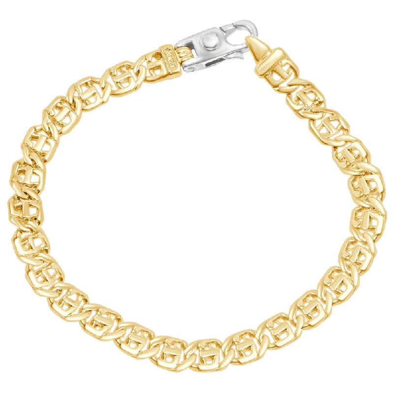 Men's Link 14k Gold (23gram) or Platinum (37gram) 7mm Bracelet 8.5"