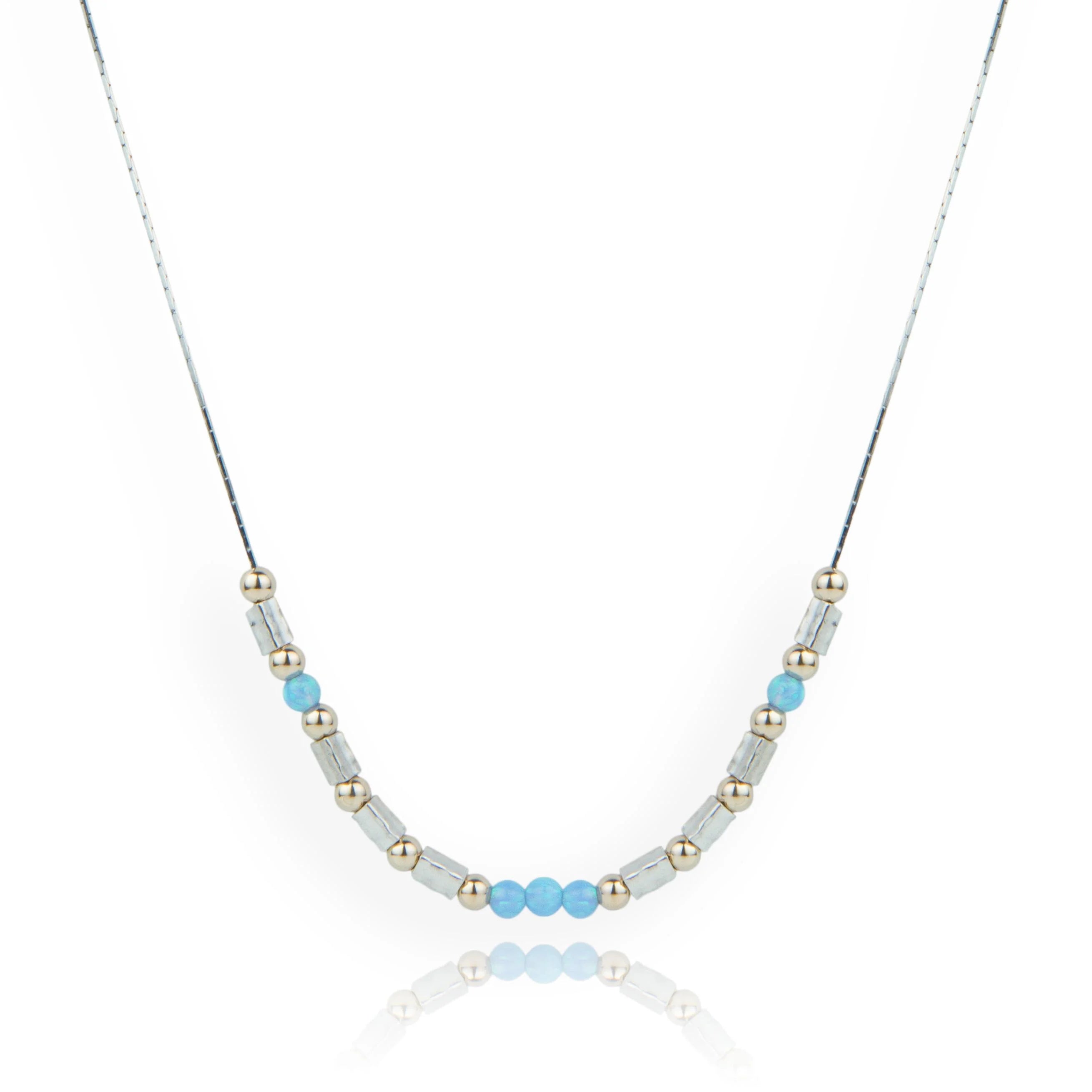 Lavan Gold and Silver Opal Necklace