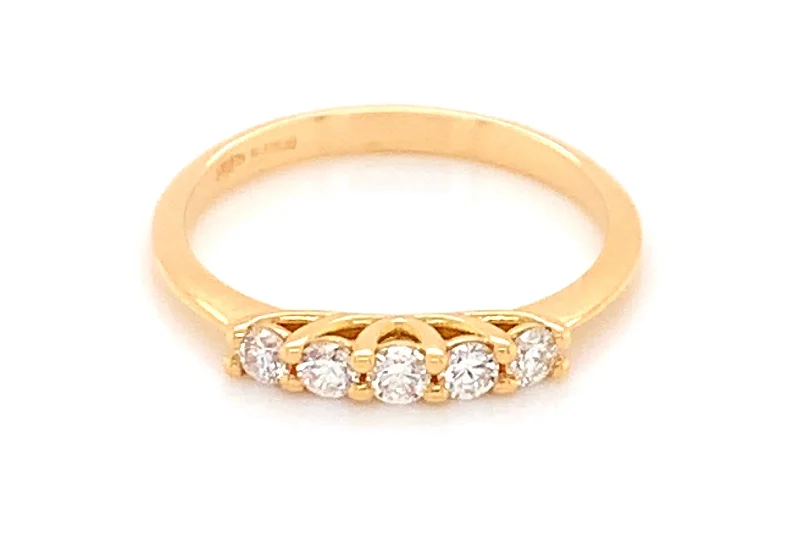 18ct Yellow Gold 0.25ct Five Stone Earth Grown Diamond Eternity Ring