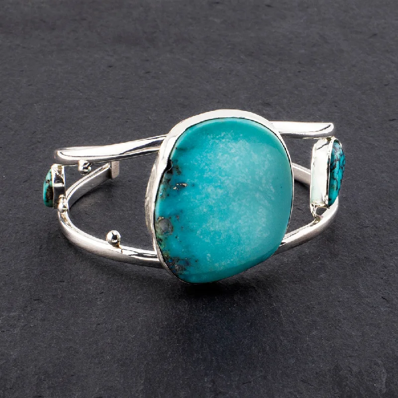 Large Triple Turquoise Stone Cuff Bracelet