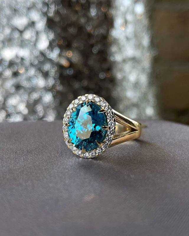 Blue Zircon Ring