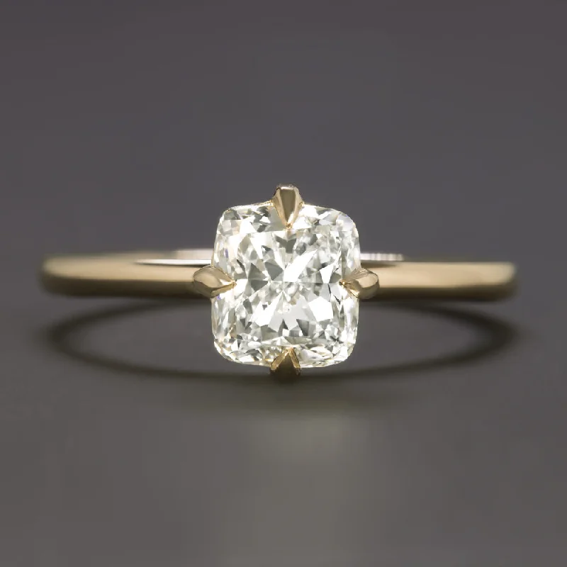 1.5 CARAT GIA CERTIFIED DIAMOND ENGAGEMENT RING SOLITAIRE I SI1 14k GOLD CUSHION