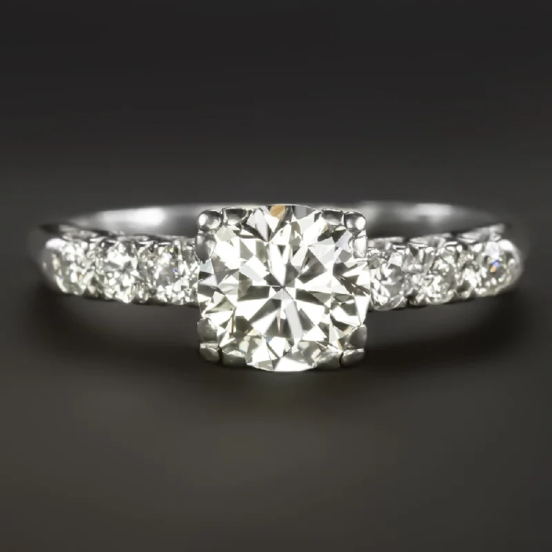 1 CARAT DIAMOND ENGAGEMENT RING CERTIFIED F-G VS1 PLATINUM ROUND CUT CLASSIC