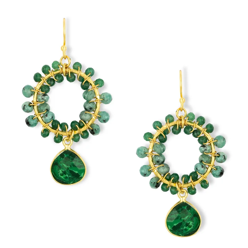 Talia Earrings Malachite Green