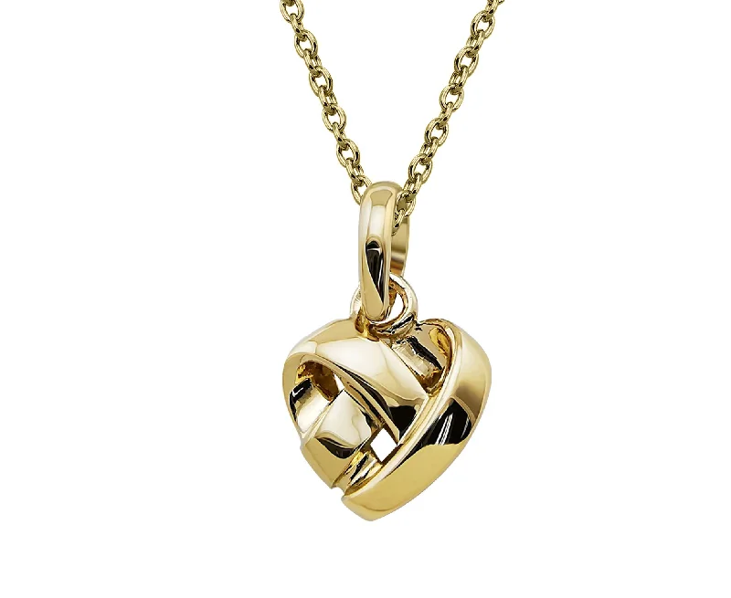 Unique & Co Gold Lattice Heart Pendant Necklace