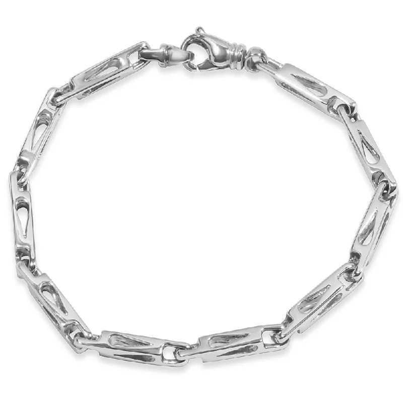 Men's Link 14k Gold (24gram) or Platinum (39gram) 4mm Bracelet 8"