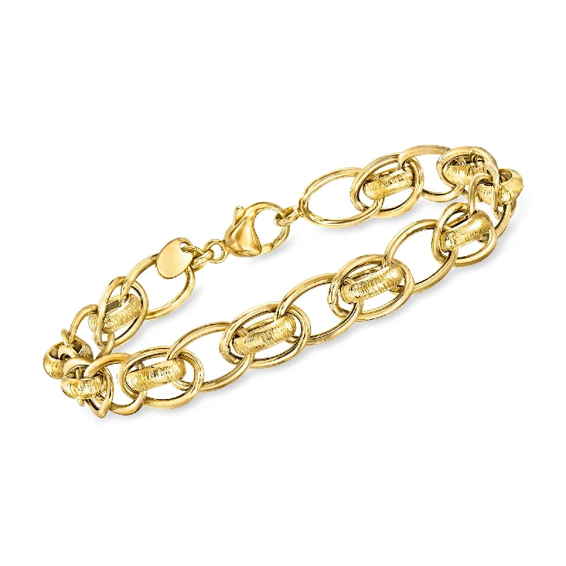 Ross-Simons Italian 14kt Yellow Gold Double-Link Bracelet