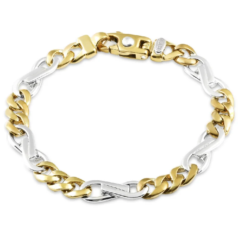 Men's Figaro 14k Gold (31gram) or Platinum (50gram) 8mm Link Bracelet 8.5"