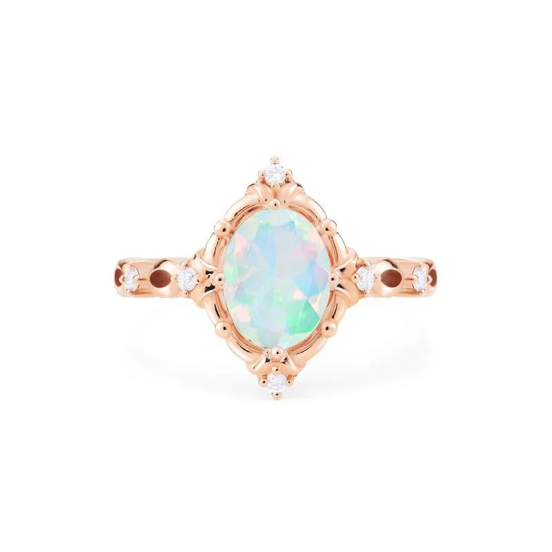 [Anastasia] Victorian Heirloom Oval Cut Ring in Natural Australian Opal