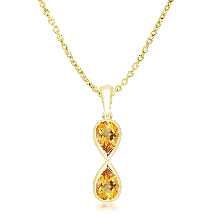 Unique & Co Gold Vermeil Golden Citrine Pendant Necklace