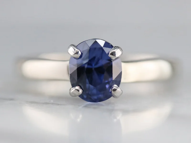 Sapphire Solitaire Engagement Ring