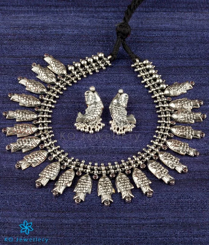 The Matsya Silver Necklace (Oxidised)