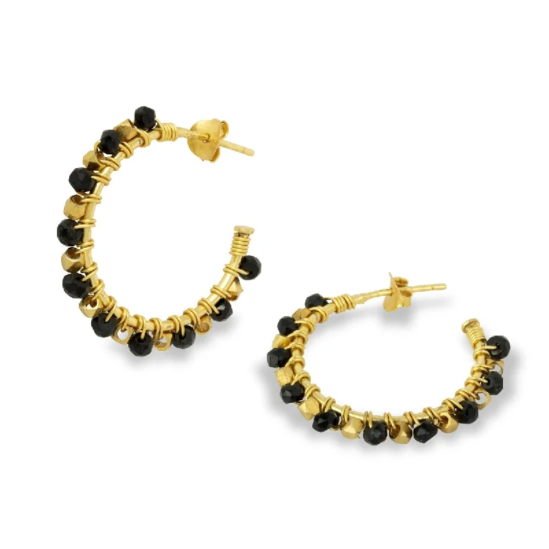 Mini Riva Black Onyx Earrings