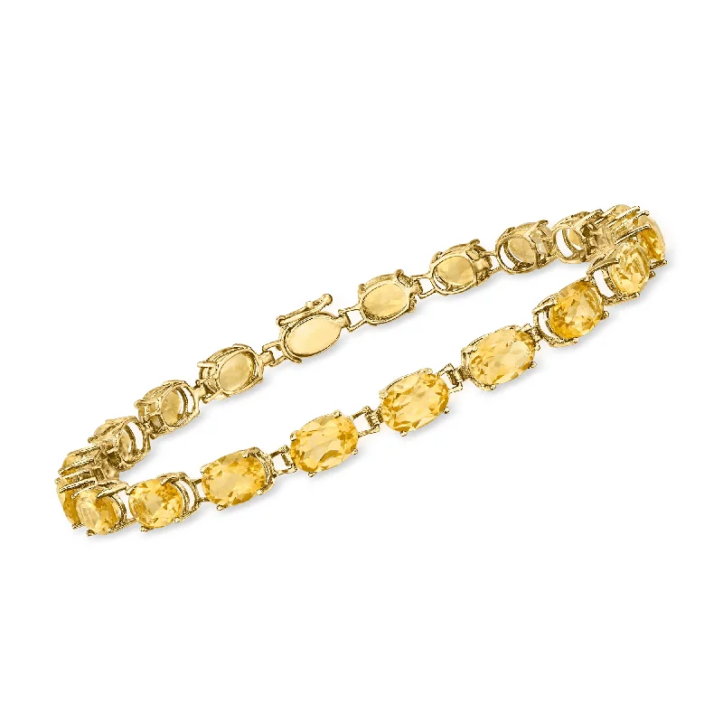 Ross-Simons Citrine Tennis Bracelet in 14kt Yellow Gold