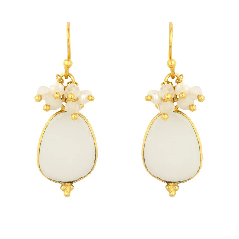 Willow White Chalcedony Earrings