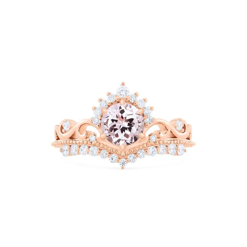 [Theia] Heirloom Crown Ring in Morganite