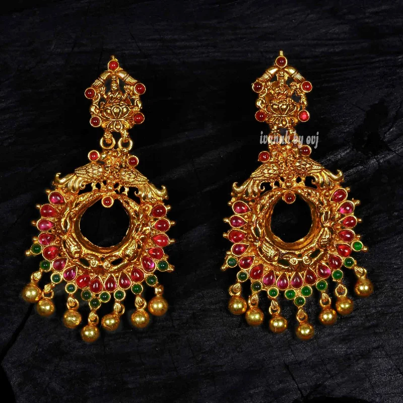 Gold Polish lakshmi earrings