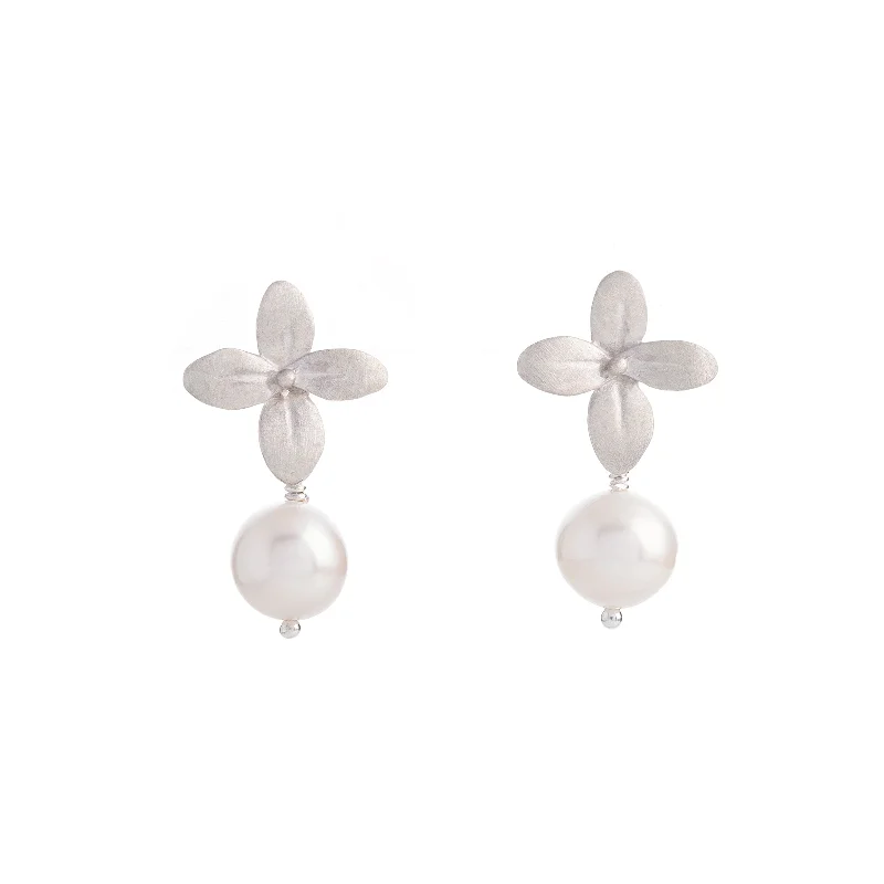 Orange blossom pearl earrings