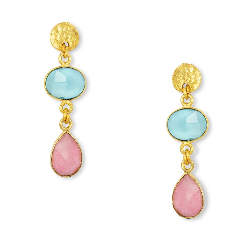 Sia Earrings Pink & Aqua