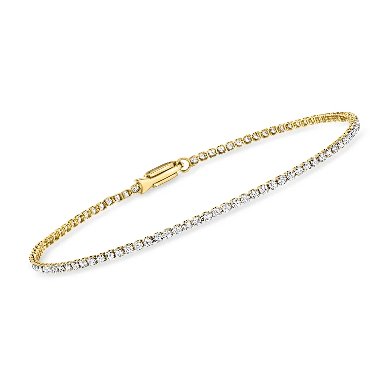 RS Pure by Ross-Simons Diamond Tennis Bracelet in 14kt Yellow Gold