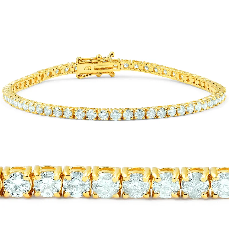 9 1/2 ct Diamond Tennis Bracelet 14K Yellow Gold 7"