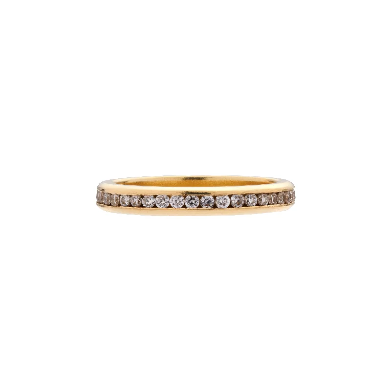 Tura Sugden 18k Yellow Gold White Diamond Channel Eternity Band