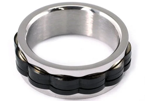 Links Stainless Steel Spin Men's Ring Band