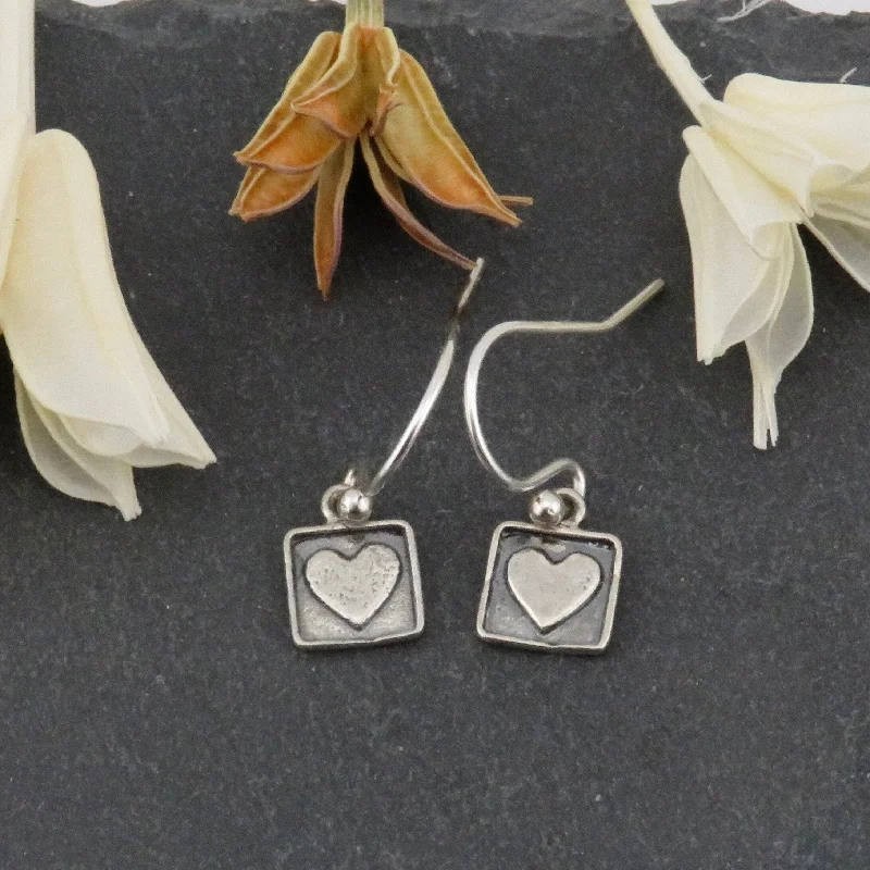 Little Framed Heart Earrings