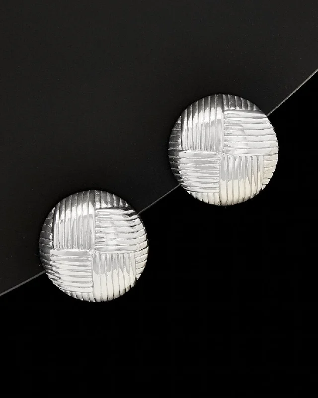 Italian Silver Basketweave Dome Studs