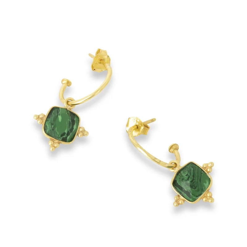 Asia Malachite Hoop Earrings