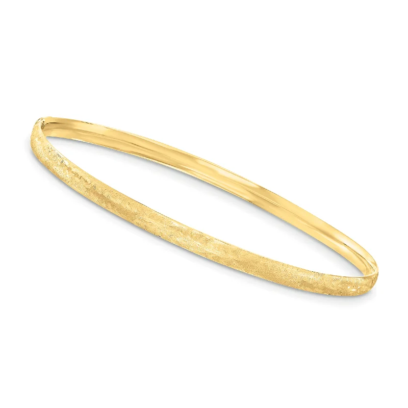 Canaria Italian 10kt Yellow Gold Brushed Bangle Bracelet