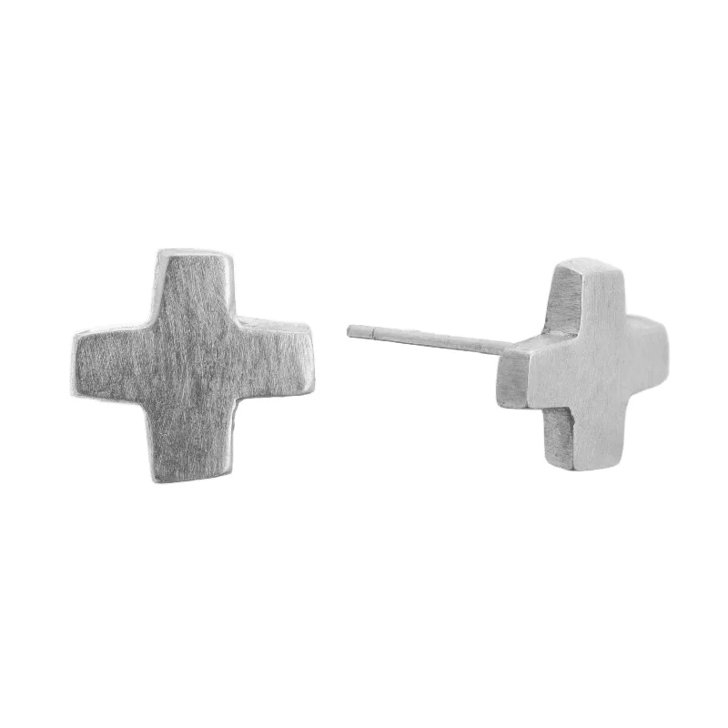 Small cross earrings