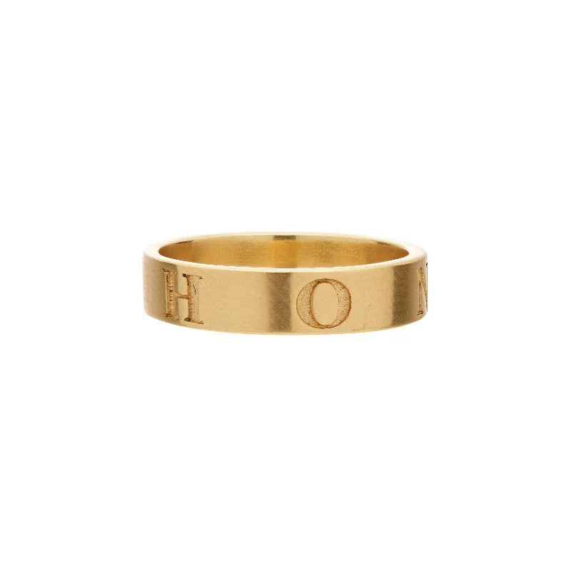 Gabriella Kiss 18k Band Ring Inscribed with "HONOR"