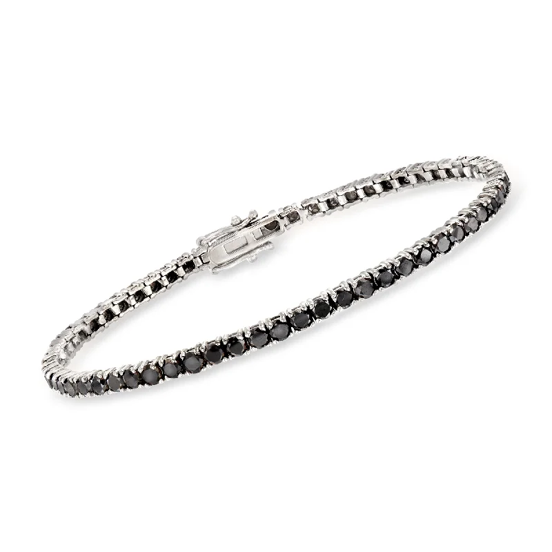 Ross-Simons Black Diamond Tennis Bracelet in 14kt White Gold