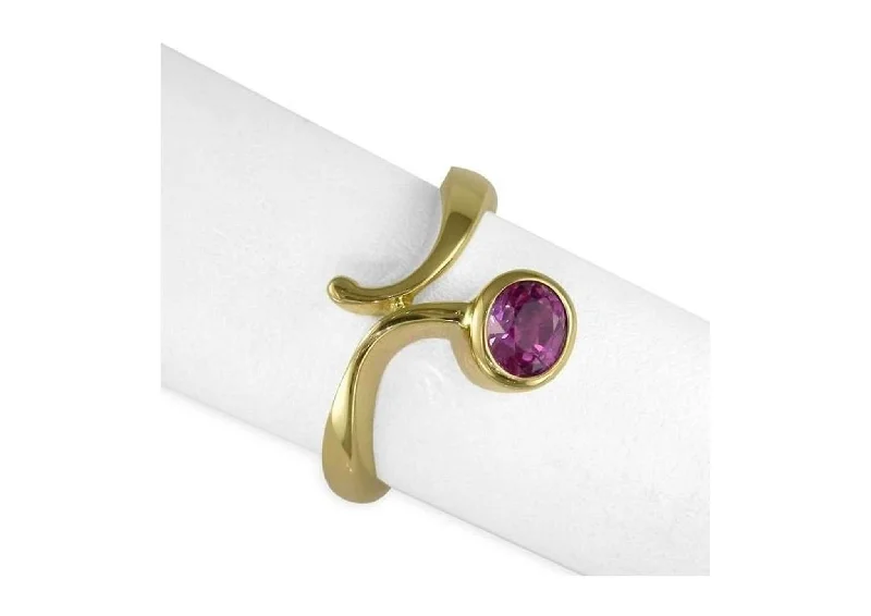 Pink Tourmaline Ring, Yellow Gold