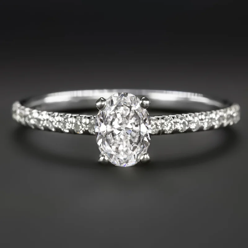 1 CARAT OVAL SHAPE DIAMOND ENGAGEMENT RING CERTIFIED D SI1 PLATINUM NATURAL 1ct