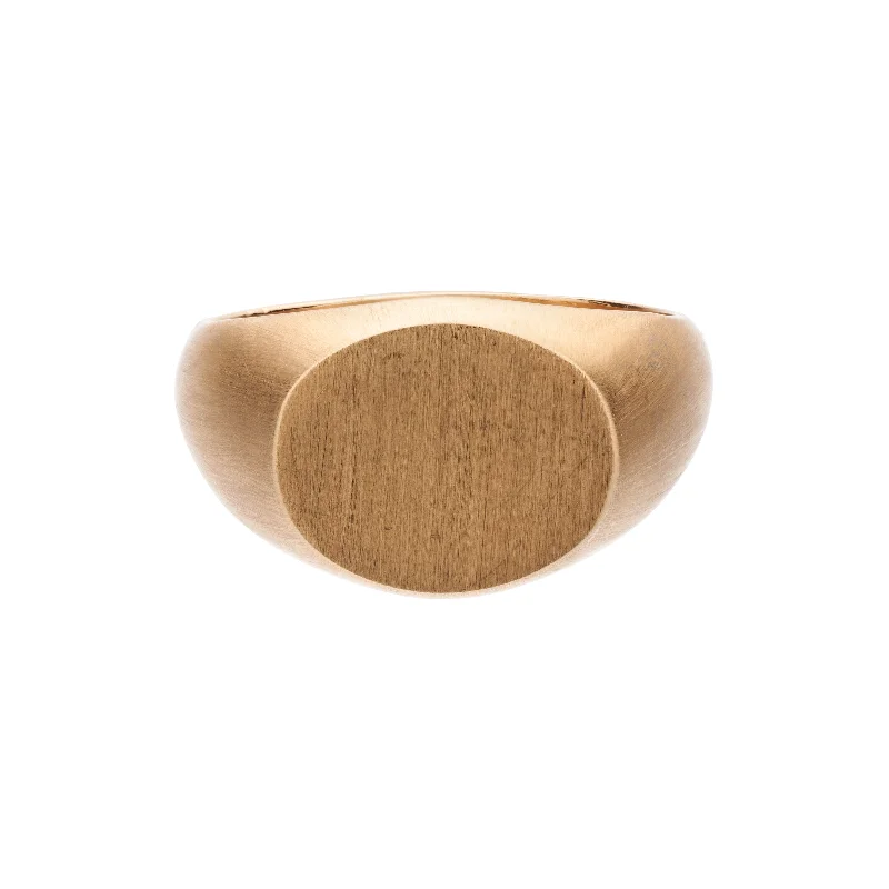 Métier Modern 14k Brushed Gold Oval Signet Ring