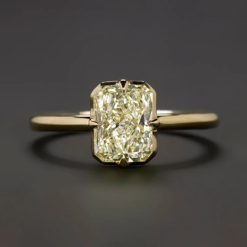 1.44ct GIA CERTIFIED DIAMOND ENGAGEMENT RING SOLITAIRE M VS2 14k GOLD RADIANT