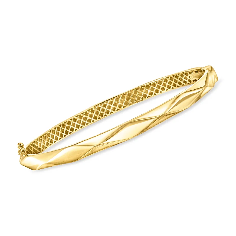 Ross-Simons 14kt Yellow Gold Faceted Bangle Bracelet