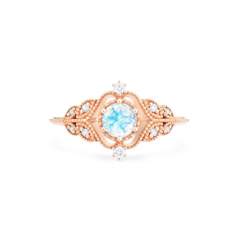 [Adeline] Vintage Rose Ring in Moonstone