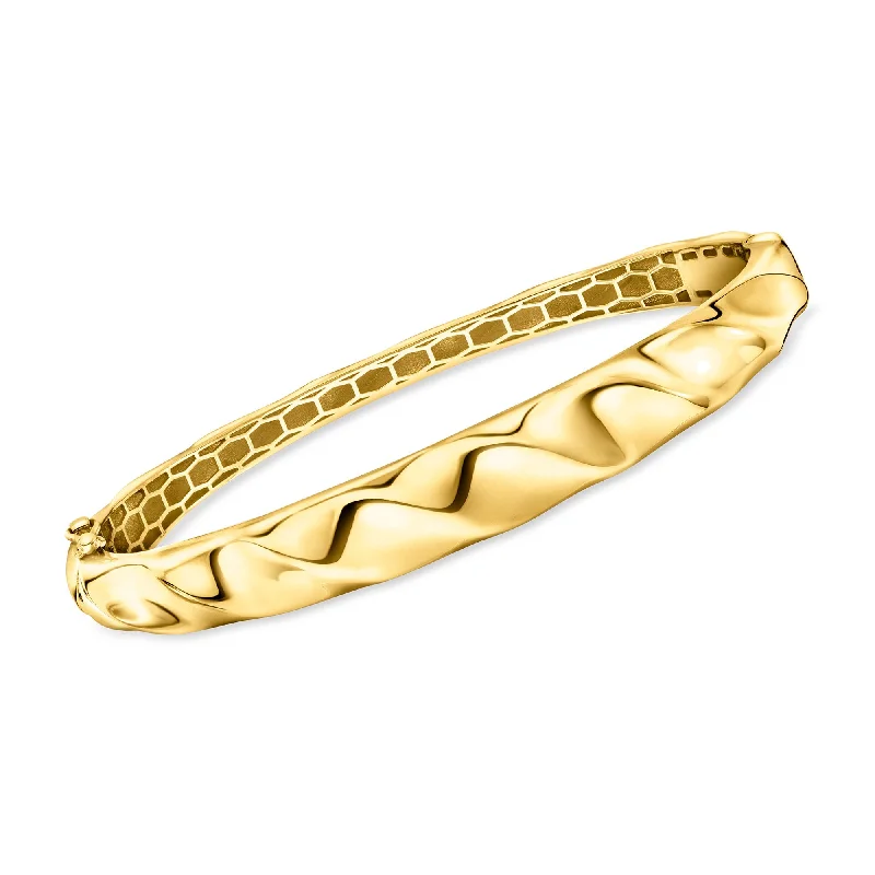 Ross-Simons 18kt Gold Over Sterling Wavy Bangle Bracelet