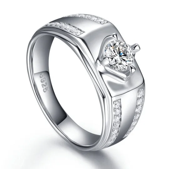 Simulated Diamond Men's Wedding Ring