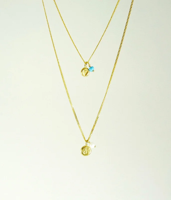 Initial & Birthstone Delicate Necklace