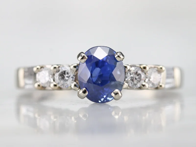 Sapphire and Diamond Engagement Ring