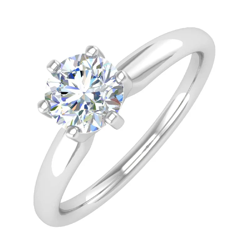 1/2 Carat 6-Prong Set Diamond Solitaire Engagement Ring in Gold