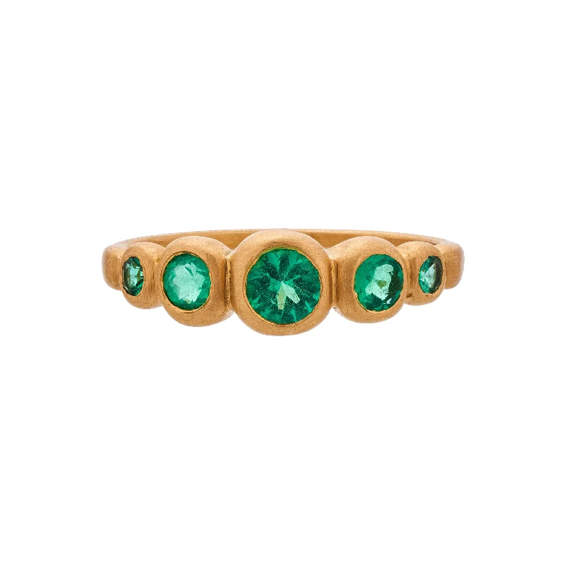 Marian Maurer 18k Five Stone Emerald Kima Ring